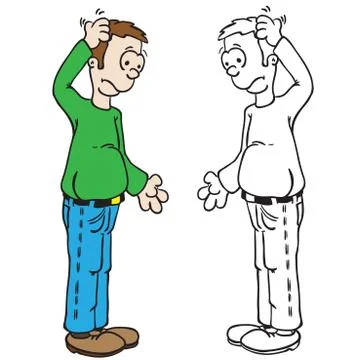 Man scratching his head Stock Illustration