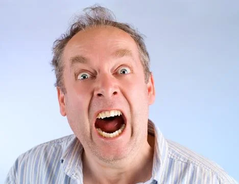 Man screaming about something Stock Photos
