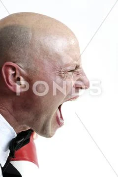 Man screaming, close-up Stock Photos