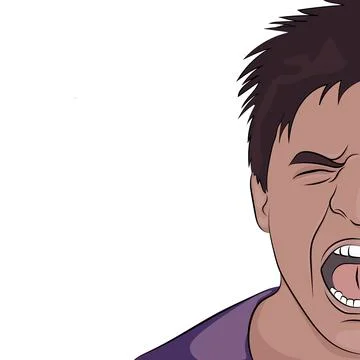 Man screaming. Stock Illustration