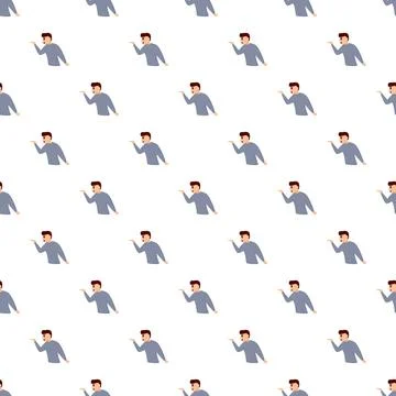Man screaming or presenting seamless pattern repeating illustration Stock Illustration