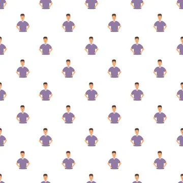 Man screaming or shouting expression seamless pattern Illustrazione stock
