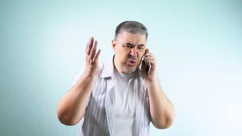 Man screaming on the phone Stock Footage 284005887