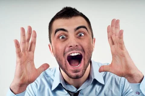 Man screaming Stock Photos