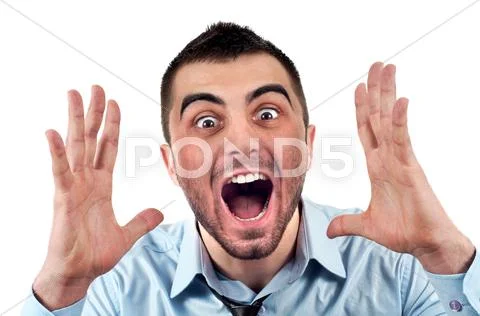 Man screaming Stock Photos