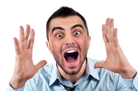 Man screaming Stock Photos