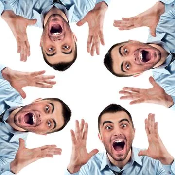 Man screaming Foto stock