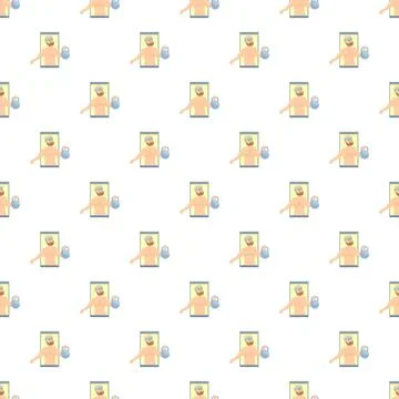 Man on screen doing online kettlebell workout Stock Illustration
