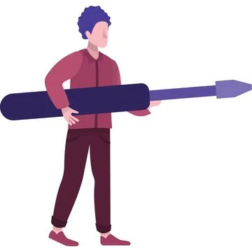 Man with screwdriver vector technical service icon Stockillustratie