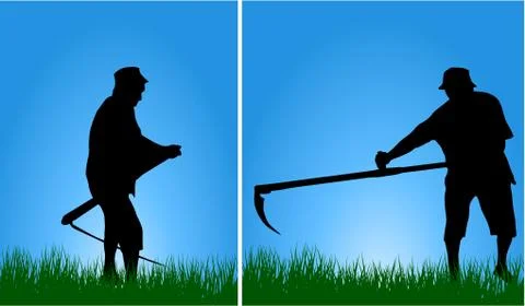 Man with scythe Stock Illustration