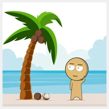 Man on the sea Stock Illustration