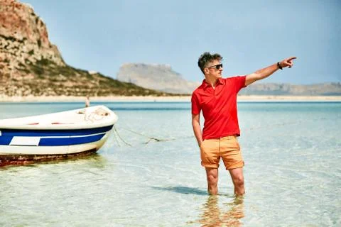 Man in the sea Stock Photos