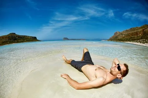 Man in the sea Stock Photos