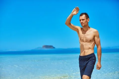 Man in the sea Stock Photos