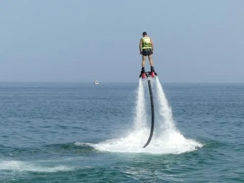 The man in the sea Foto stock