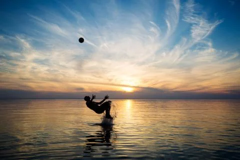 Man in the sea Stock Photos