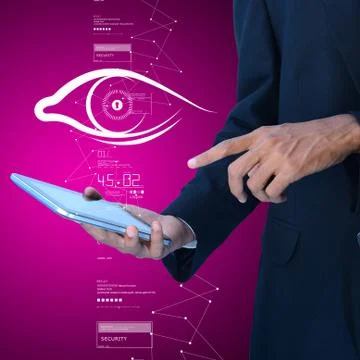 Man search about the human eye Stock Illustration