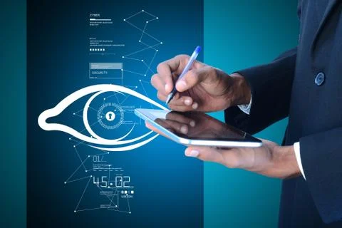 Man search about the human eye Stock Illustration