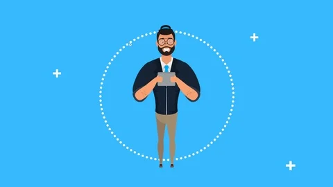 Man with search engine optimization icons Video stock 124303409