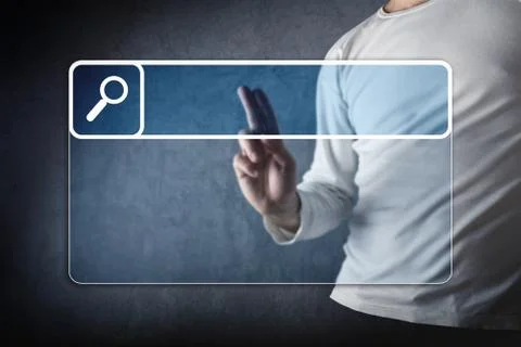 Man searchin the internet Stock-Illustration