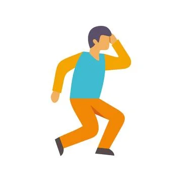 Man searching, exploring, looking for opportunities, discovery Stock Illustration