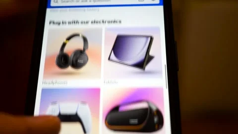 Man searching various products on Amazon. Stock Footage 313353633