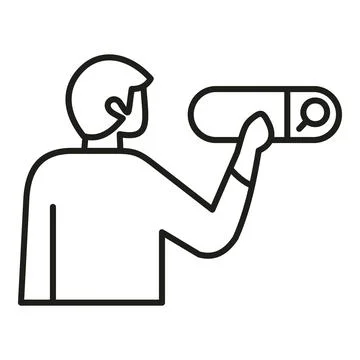 Man searching web using online search bar Illustrazione stock