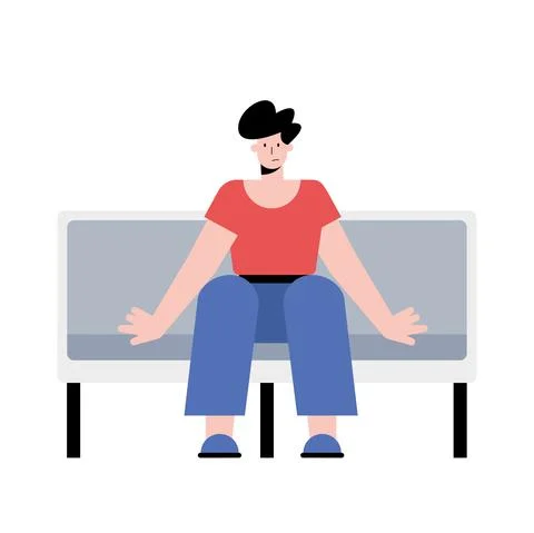 Man seated in subway Stock Illustration