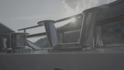 Man securing rope on boat Video stock 130950691