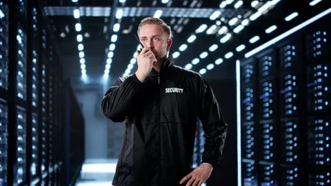 Man Security Guard Officer Stock Footage 314516803