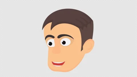 Man is a seducer. Animation a man winks with his eye. Cartoon Stock Footage 252182541