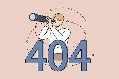Man see error page on internet イラスト素材
