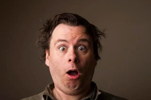 Man sees something he doesn't expect Stock Photos