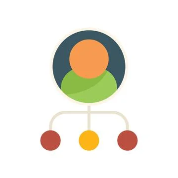Man segment market icon flat vector. Target customer Stock Illustration