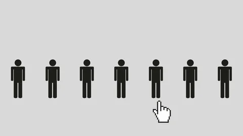 Man is selected with the mouse cursor pictogram Stock Footage 104544947