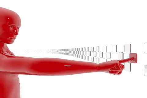 Man selecting information Stockillustratie