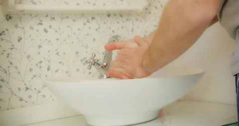 Man Selfcare Bathroom Mirror Checking Face Skin Health Morning Routine Stockbeeldmateriaal 195289871