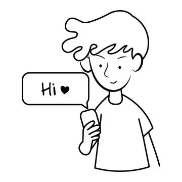 A man send a message to his girlfriend Stock Illustration