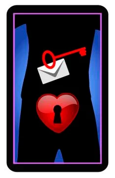 Man sends explicit messages on smartphone Stock Illustration