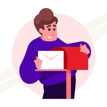 Man-sends-mail Illustrazione stock