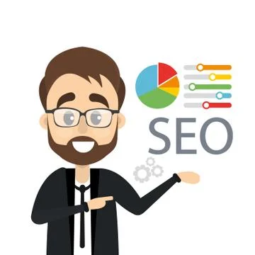 Man for SEO. Illustrazione stock
