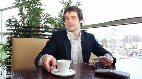 Man service in a cafe Stock-Footage 61266518