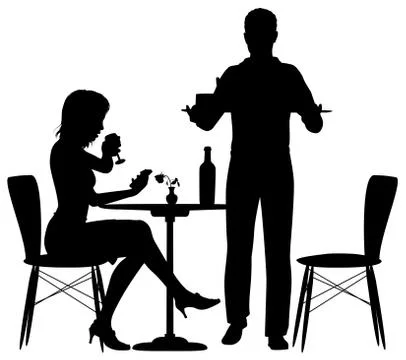 Man serving meal Stock Illustration