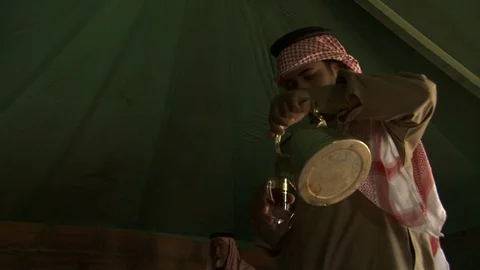 A man serving tea. Stock Footage 120064371