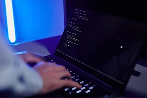 Man Setting Up Computer Network Stock Photos