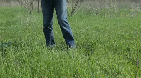 Man setting up a tent Stock Footage 726335