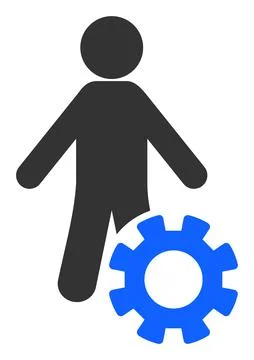 Man Settings Vector Icon Flat Illustration Stock Illustration