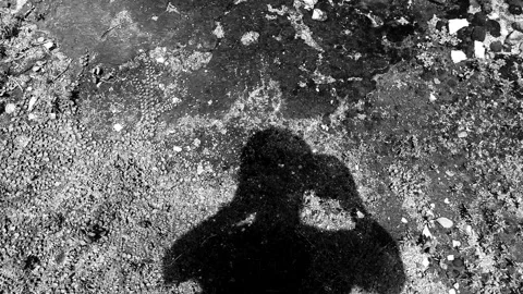 Man Shadow on Land Stock Footage 296883829