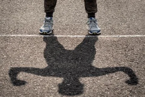 Man with a shadow Stock Photos