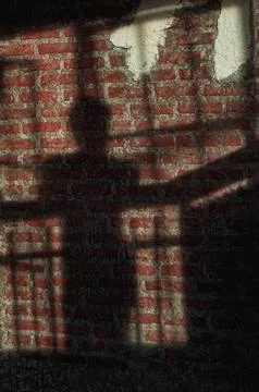 Man in Shadow 写真素材